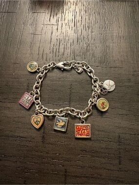 Brighton Peace Charming Colorful Silver Charm Bracelet